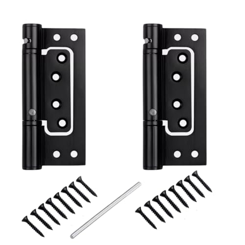 Self Closing Door Hinges 2 Pack – 5" Spring Hinges with Auto Close, Heavy-Duty Spring Loaded Door Hinges for Interior/Exterior Wooden Gates, Cabinets & Doors