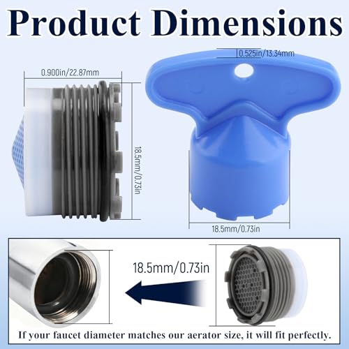 137401 Faucet Aerator Flow Restrictor Service Kit Fits for Moen (2 Sets) | for Moen Eco-Performance Aerator, for Rothbury or Voss, 1.5 gpm,18.5MM, with Key Removal Wrench Tool, Highly Durable