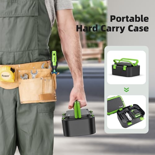 Huepar Laser Level 360 Self Leveling, Rechargeable Green Laser 3x360° Cross Line Lazer Leveler 3D Level Laser Tool for Construction and Picture Hanging, Strong Magnetic Bracket&Hard Carry Case -HM03CG