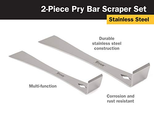Titan 17005 2-Piece Stainless Steel Pry Bar Scraper Set - size: 7-1/4 x 9/16" and 9-1/4 x 9/16"