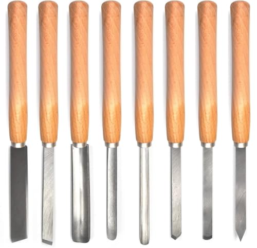 8 Pcs Wood Turning Tools for Lathe, Lathe Chisel Set