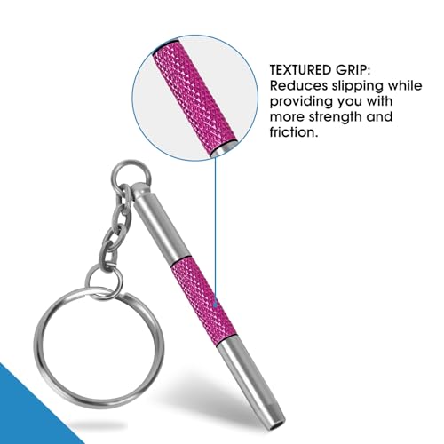 UNEAK - Eyeglass Screwdriver Repair Kit Pink Precision 3 in 1 Mini Screwdrivers Set Keychain Glasses, Sunglasses, Sunglass, Watch, Electronics, Eyeglasses, Flat Head, Phillips, Hex - color: Pink