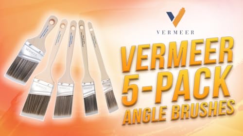 Vermeer Angled Paint Brushes, 1-2.5 Inch Paint Brush Set for Trim, 5 Pc