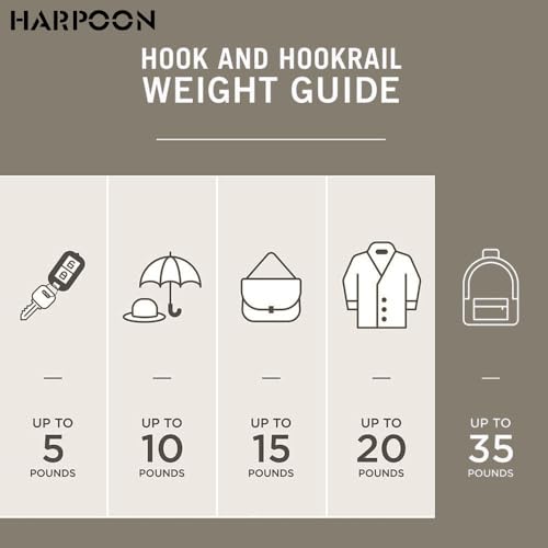 HARPOON 5 Pack Prong Hook, Heavy Duty Two Flared 4.3 inch Coat Hooks, Wall Mounted with 4 Screws, Utility Hooks Oil-Rubbed Bronze - color: Oil Rubbed Bronze