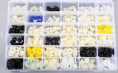 360pcs Nylon Grommet Nut Assortment for Automotive Body Bumper Fender Liner Grille Headlamp License Plate Door Panel Trim Nuts