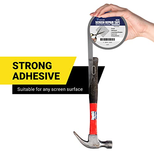 TORTO9 Window Screen Repair Kit, 3-Layer Strong Adhesive & Waterproof Tape Fiberglass Covering mesh (Gray, 2 Inch x 15 FT) - color: Gray, size: 2 Inch x 15 FT