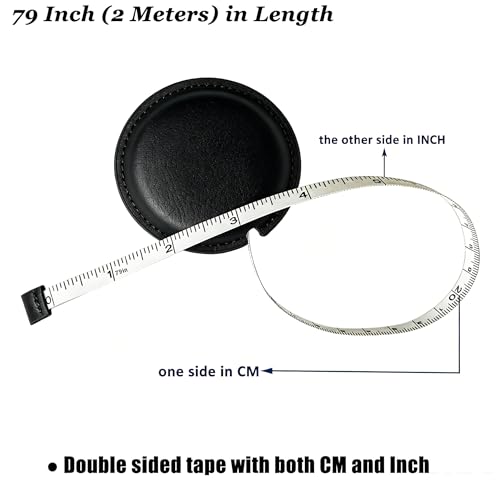Tape Measure Body Measuring Tape for Sewing Tailor Craft Cloth Tape Measure for Body Medical Measurements Tape 60 Inch/1.5M Dual Sided Retractable Ruler - color: Black 1 pack round