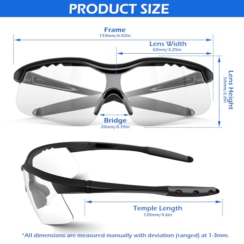 OXG Safety Glasses for Men Women, ANSI Z87 UV Protection Protective Eyewear - color: 12p-clear