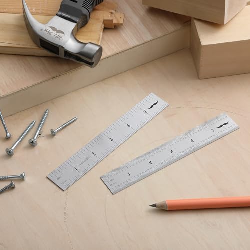 Mr. Pen- Machinist Ruler, 6 Inch, 2 Pack, Stainless Steel Imperial - style: 6 inch, 2 Pack 1/8-1/64 Graduation