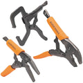 Klein Tools 38664 Locking Pliers Set, C-Clamp 6-Inch, Long Nose 6-Inch, Curved Jaw 10-Inch, High Torque, Molded Grips for Clamping and Gripping 3-Piece