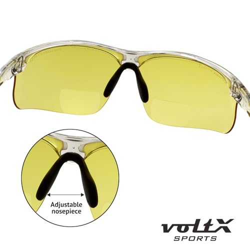 voltX ULTIMATE SPORTS Yellow Bifocal Reading Safety Glasses +1.5 Dioptre - color: Clear Frame/Yellow Lens, size: +1.5 Dioptre