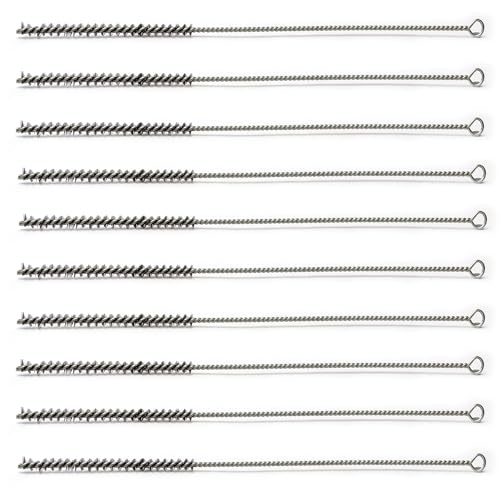 Utoolmart Steel Wire Tube Brush, Stainless Steel Spiral Power Bottle Cleaning Brush Long-Handle Bristle Pipe Cleaning Tool, 0.3-inch Diameter 12-inch Length,10pcs - color: 10pcs, size: 0.8cm