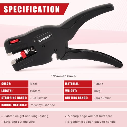 Knoweasy Automatic Wire Stripper and Cutter, 32 to 7 AWG, Electrical Repair - style: D3N2026