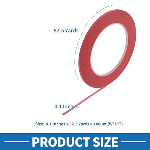 Painters Tape Easy Removal 0.1 Inches x 52.5 Yards Tape Red - color: Red, size: 0.1 Inches x 52.5 Yards
