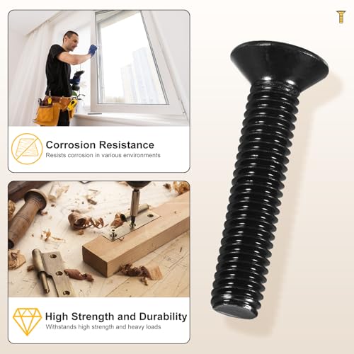 METALLIXITY M4-0.7x8mm Phillips Flat Head Bolts 304 Black 50Pcs - color: Black, size: M4-0.7x8mm