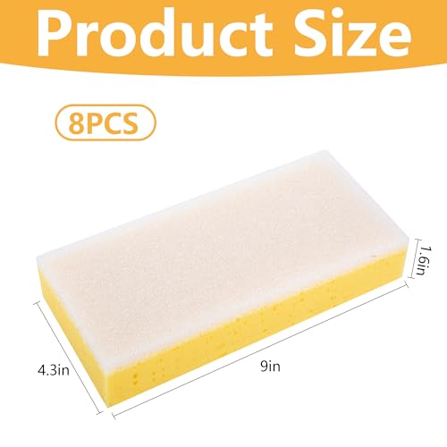 8 Pcs Drywall Sanding Sponge, 9" Washable Dual-Sided Wet Sanding Block - color: 8 Pcs