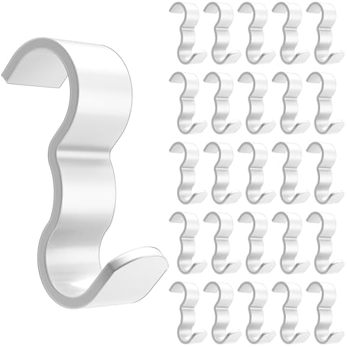 25 Pack Molding Hooks, Wide Picture Rail Molding Hooks (White) - color: White