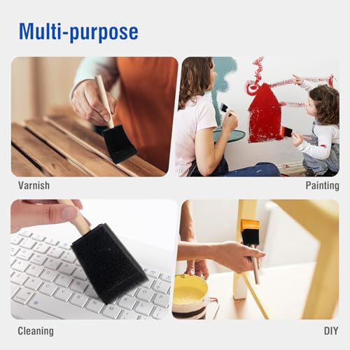 Mister Rui Mini Paint Roller Kit 22 Pieces, 4" 2" Paint Rollers Foam Brush