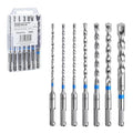 toolant Masonry Drill Bit,SDS Plus Rotary Hammer Drill Bits Set Assorted Set 7pcs(5/32"-1/2") 6inch,Carbide Tipped 2-Cutter for Concrete,Masonry and Brick - size: 7PCS(5/32"-1/2")(6")