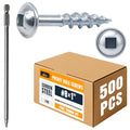 ALBO 500 PCS #8 x 1 Pocket Hole Screws, Heavy Duty Carbon Steel, Zinc Coated, Square Drive Wood Screws for Strong Wood Joinery, Cabinets & DIY Projects - color: Silver, size: #8 x 1"