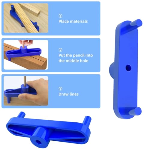 2 Pack Center Scribe Line Locator Scriber Center Finder Marker Positioner Positioning Ruler Scribing Gauge Centerline Measuring Tool for Woodworking Wooden DIY