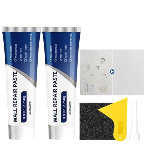 Practical and Versatile Wall Mending Tool Kit Including Sanding Sponge, 2 PCS 2026 Newly Improved Quick-Set Wall Filler for Dents and Nicks, Suitable for Household DIY Restoration