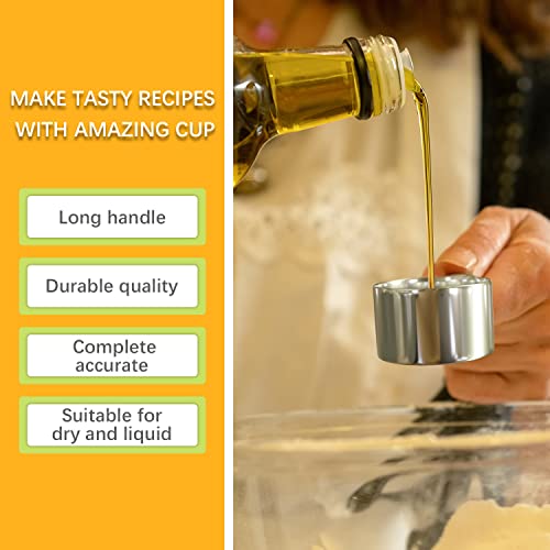 2PCS 1/8cup(30ml) Measuring Cup, Stainless Steel Measure Scoop - size: 1/8cup