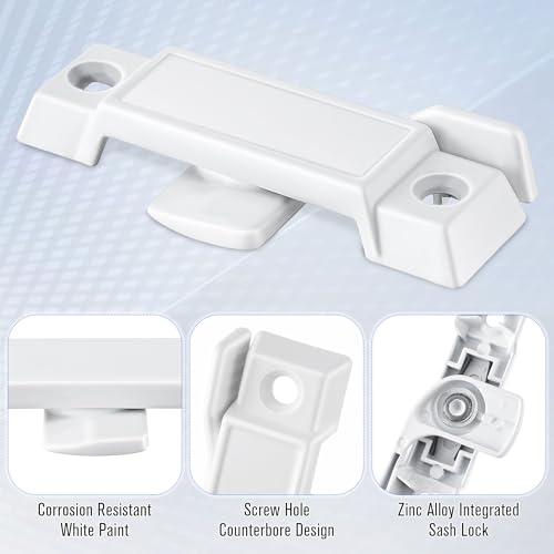 Saillong 3 Pack Window Sash Locks Compatible with Prime-Line F2590, White - color: White