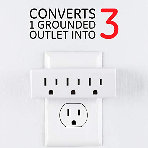 GE Outlet Extender, 3 Outlet Multi Plug Wall Power Splitter - color: White, size: 1 Pack