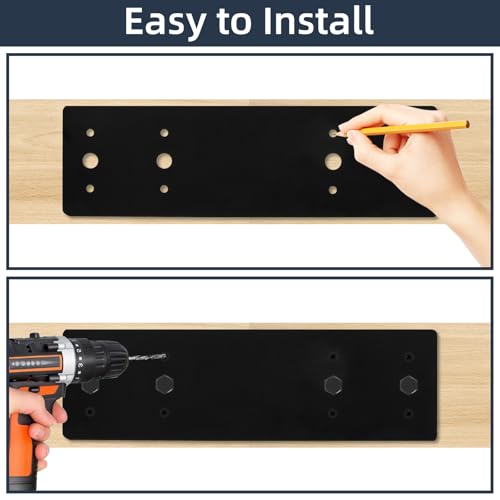 4Pcs Straight Steel Flat Plate, 10" X 3" Heavy Duty Mending Plate, Joining Brackets, Repair Joining Fixing Brace with 2 Sets of Screws Fit 4x4,6x6 Lumber