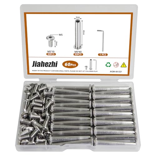 30 Sets M5 x 40mm Stainless Steel Furniture Joint Connector Bolts - size: M5 x 40-30 Sets