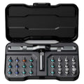 ATuMan 24 in 1 magnetic ratchet screwdriver set, Mini Bit Driver Kit with Reversible T-Handle, 40-Tooth Magnetic Multi-Bit Tool for Tight Spaces, Furniture Assembly, Bike Repair & EDC, with Case - style: RS1- 24 in 1