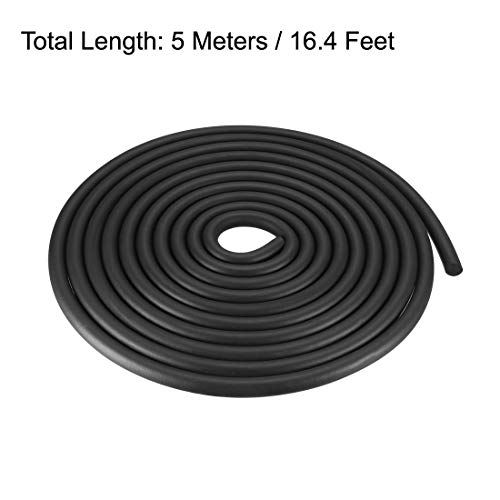 uxcell Foam Rubber Seal Weather Strip 12mm Diameter 5 Meters Long Black - size: 12mm x5m