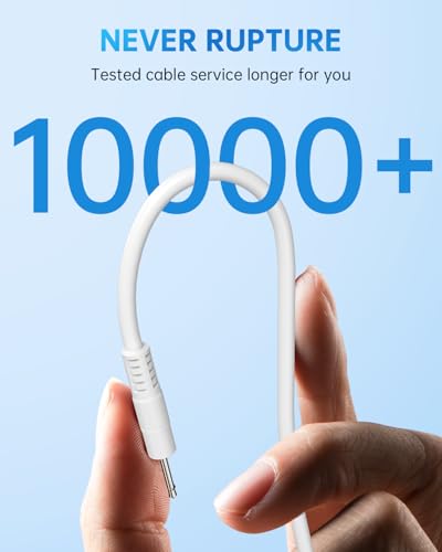 6mm Magnetic Replacement Charger Cable for Rose Tool, USB-A & USB-C - color: White-DC-2.5mm