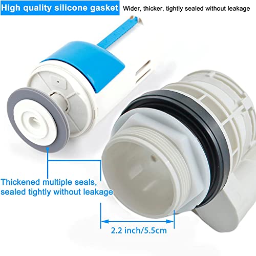 Toilet Flush Valve Replacement Kit 2 Inch Universal Water-Saving Toilet Repair Kit with Gasket and Bolts for Two Piece Dual Flush Valve White