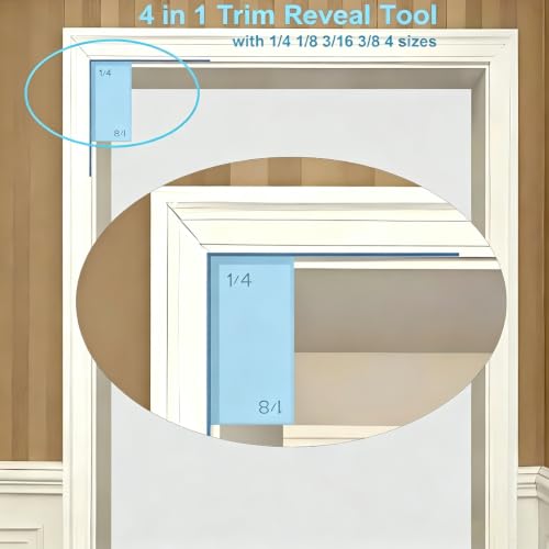 4-in-1 Trim Reveal Tool - 1/8", 3/16", 1/4", 3/8" Carpentry Tools for Marking Gauge Door Carpentry & Woodworking Accessories for Accurate Jamb Marking(LightBlue) - size: 4in1 LightBlue
