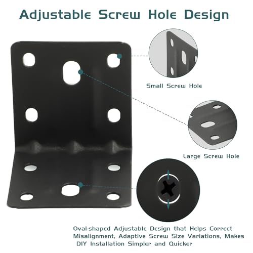 Alise 20 Pack Black 2x2in L Brackets Heavy Duty Metal for Wood Furniture - color: Matte Black, size: (20P) 2X2 inch