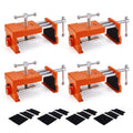 4 Pack Orange Cabinet Clamp, Heavy Duty Aluminum & Steel Cabinet Hardware Jig, Cabinet Install Clamping Tool with Drill Guides EVA Pads for Perfect Cabinet Frame Alignment Woodworking Installation
