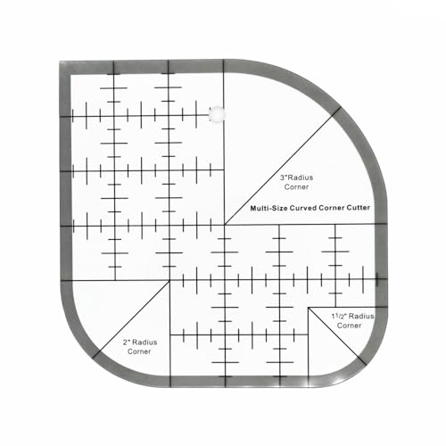 Quilting Rulers Sewing Ruler,Acrylic Quilting Ruler Templates,Precision Cutting Tools for Patchwork Fabric,Sewing Supplies Curved Black(6"x6") - color: Black