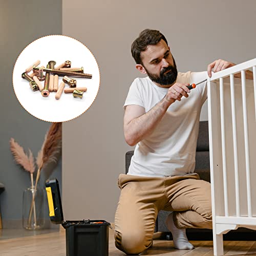 Crib Screws Hardware Replacement Kit - 16 Set Baby Bed Frame Bolts,Barrel Nuts&Wooden Dowel Pins Set - M6x16/40/60/80 mm Hex Drive Socket Cap Screws Nuts for Beds Headboards Chairs Furniture - size: 16 Set-4 size