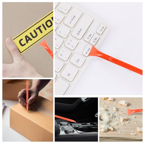 9 Pieces Plastic Scraper, No-Scratch Paint Scraper Tool Portable Car Crevice Cleaning Tool Multi-use Kitchen Scraper Small Sticker Remover for Tight Spaces, Crevices, Food, Labels, Oil Stains, Dirt - color: Red