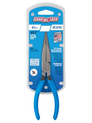 Channellock 3026 6-Inch Long Nose Plier Blue, 6-Inch No Cutter - size: 6 Inch Long Nose No Cutter