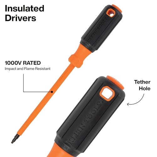 Klein Tools 85814 14-Piece Screwdriver Set, 4 Precision, 5 Standard Drivers with Color-Coded Handles, 3 Insulated Screwdrivers, 1 Demolition Driver, and Magnetizer - style: Deluxe Combo Set