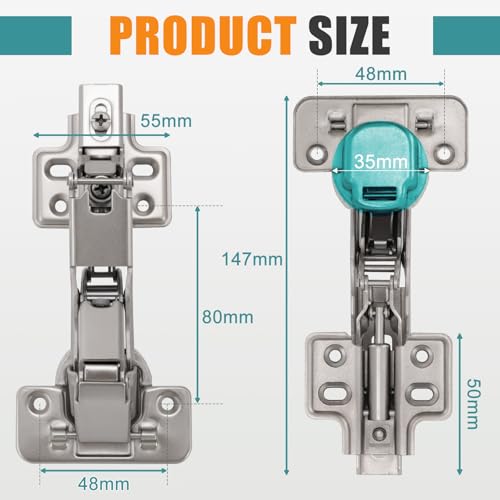 HBL' 165°& 135° Lazy Susan Cabinet Hinges, Two Doors Corner Cabinet Hinges - size: 2 Set