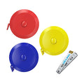 DiCUNO 3-Pack Soft Retractable Measuring Tape, 60-Inch 1.5 Meter, 3 Colors - color: 3 Colors (Red/Blue/Yellow)