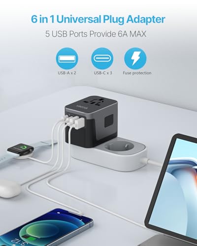 VINTAR Universal Travel Adapter 30W, International Power Adapter - color: 30W Black