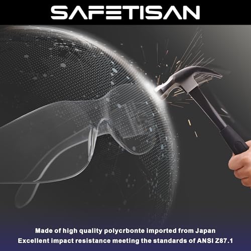 Clear Safety Glasses for Men Bulk of 24, Crystal Safety Goggles, Scratch Impact Resistant Meets ANSI Z87.1 Standard, Protective Eyewear Polycarbonate for Construction, Shooting, Lab Work - color: 24pk-clear