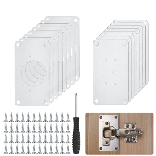 16 Pcs Cabinet Hinges Repair Plates, Cabinet Doors Hinge Repair Kit