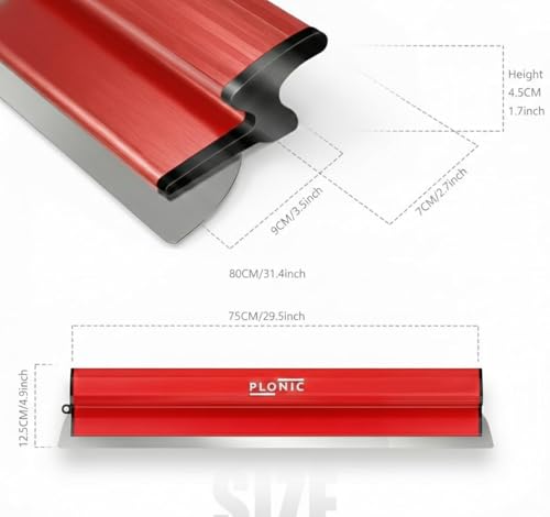 32 Inch Drywall Skimming Blade, Replaceable 0.50mm Stainless Steel Blade, Drywall Trowel for Gyprock, Drywall and Wall-Boardrd, Ergonomically Designed Grip - size: 32 inch