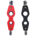 2 PCS 4 in 1 Copper Tubing Brush, 1/2 in and 3/4 in Copper Pipe Cleaner, Stainless Steel Coppers Tubing Wire Brush Cleaning Inside and Outside Thread, for Plumbing Installation, Soldering - style: Red + Black